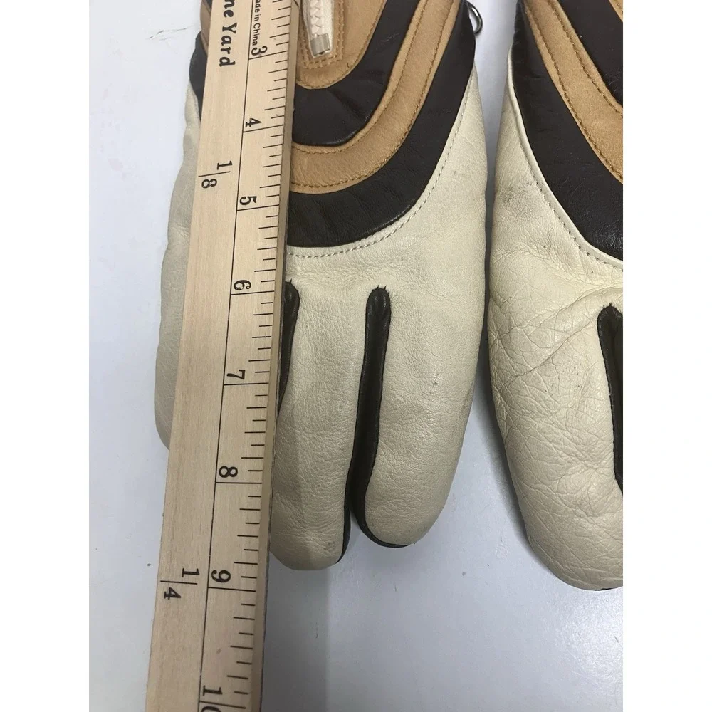 VTG Gordini Made in Japan Leather Ski Gloves Retro 80s Apres Ski Alpine Ladies M